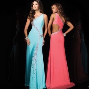 Tony Bowls prom formal pageant dress coral NWT 4